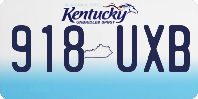 KY license plate 918UXB