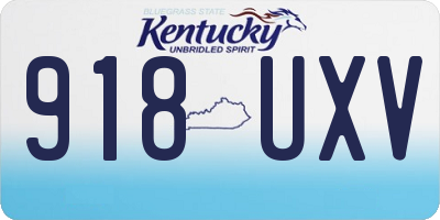KY license plate 918UXV