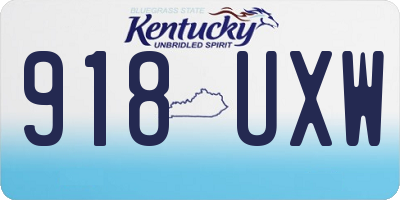 KY license plate 918UXW