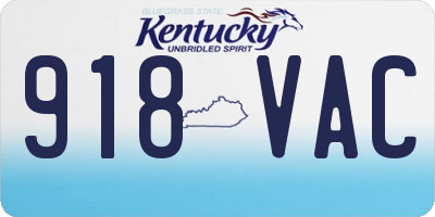 KY license plate 918VAC