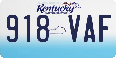 KY license plate 918VAF