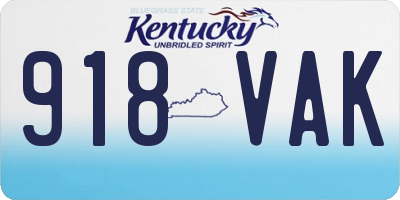 KY license plate 918VAK
