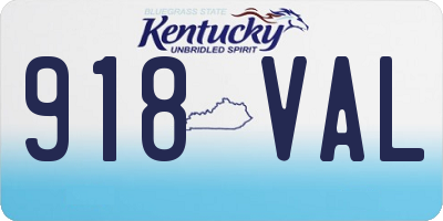 KY license plate 918VAL