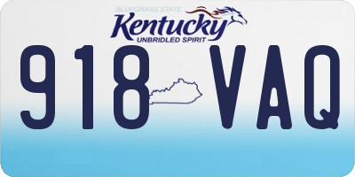 KY license plate 918VAQ