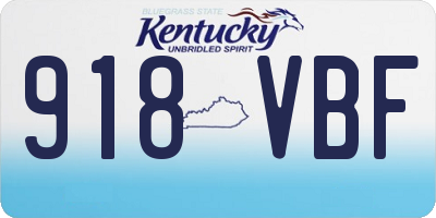KY license plate 918VBF