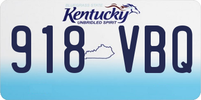 KY license plate 918VBQ