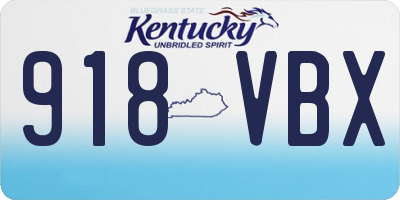 KY license plate 918VBX