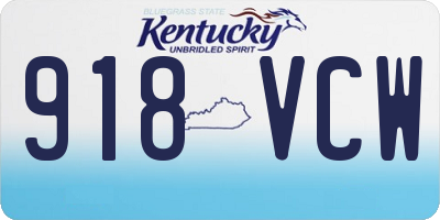 KY license plate 918VCW