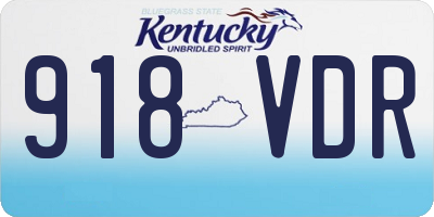 KY license plate 918VDR
