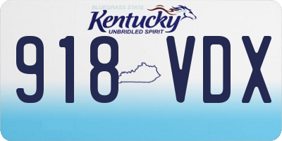 KY license plate 918VDX