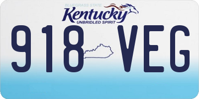KY license plate 918VEG
