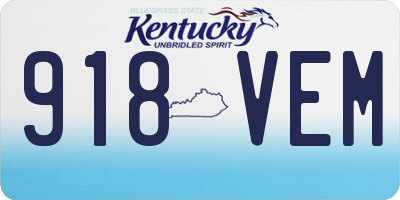 KY license plate 918VEM