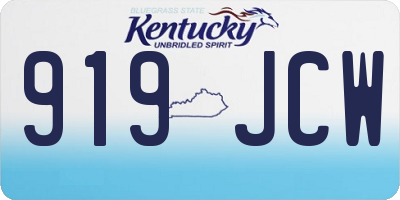 KY license plate 919JCW