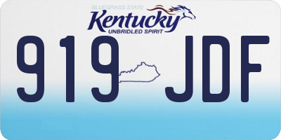 KY license plate 919JDF