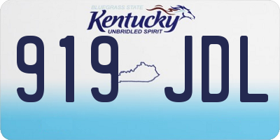 KY license plate 919JDL
