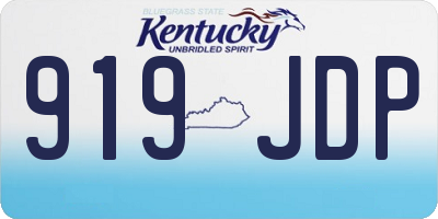 KY license plate 919JDP