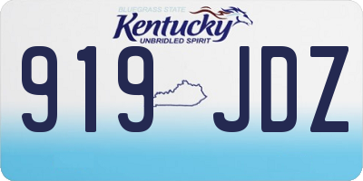 KY license plate 919JDZ