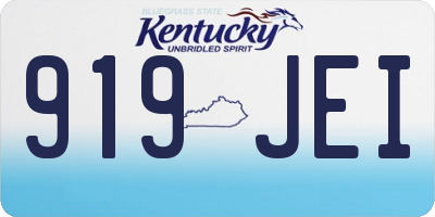KY license plate 919JEI