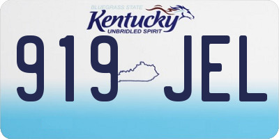 KY license plate 919JEL