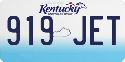 KY license plate 919JET