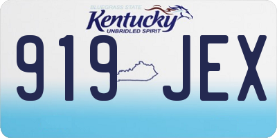 KY license plate 919JEX