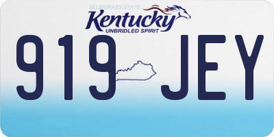 KY license plate 919JEY