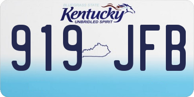 KY license plate 919JFB