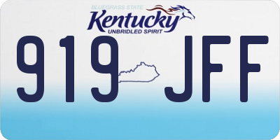 KY license plate 919JFF