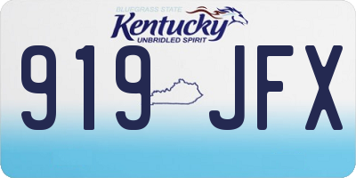 KY license plate 919JFX