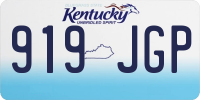KY license plate 919JGP