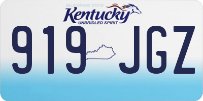 KY license plate 919JGZ