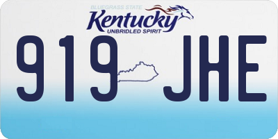 KY license plate 919JHE