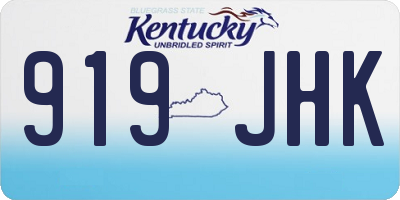 KY license plate 919JHK