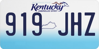 KY license plate 919JHZ