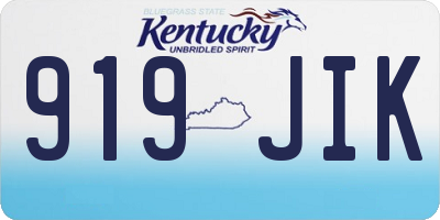 KY license plate 919JIK