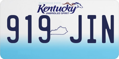 KY license plate 919JIN