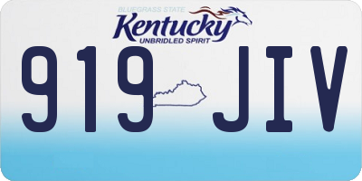 KY license plate 919JIV