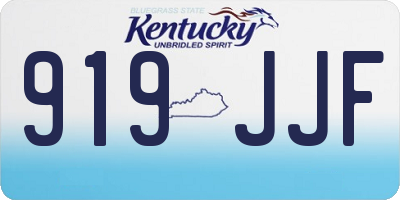 KY license plate 919JJF