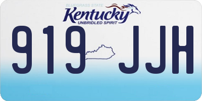 KY license plate 919JJH