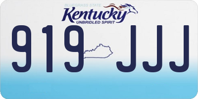 KY license plate 919JJJ