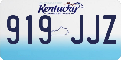 KY license plate 919JJZ