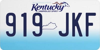 KY license plate 919JKF