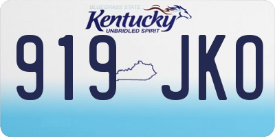 KY license plate 919JKO