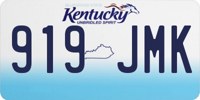 KY license plate 919JMK