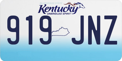 KY license plate 919JNZ