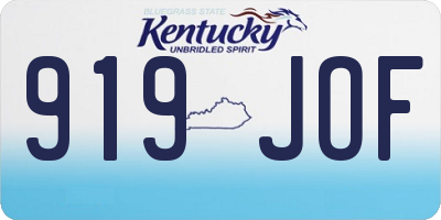 KY license plate 919JOF