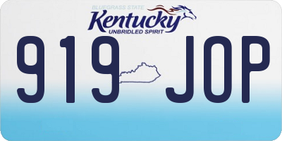 KY license plate 919JOP