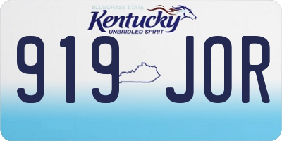 KY license plate 919JOR