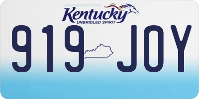 KY license plate 919JOY