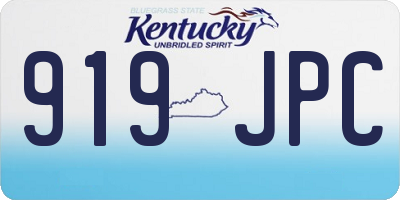 KY license plate 919JPC